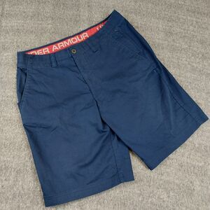 Under Armour Men's Size 36 Navy Chino Shorts Flat Front Golf Casual
